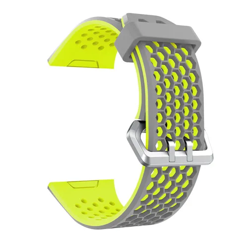 Gray green Aresh для Fitbit ионический ремешок, регулируемый спортивный силиконовый аксессуар для Fitbit ionic Smartwatch, розовый/зеленый(Большой 6,"-8,1" - Цвет: Gray green