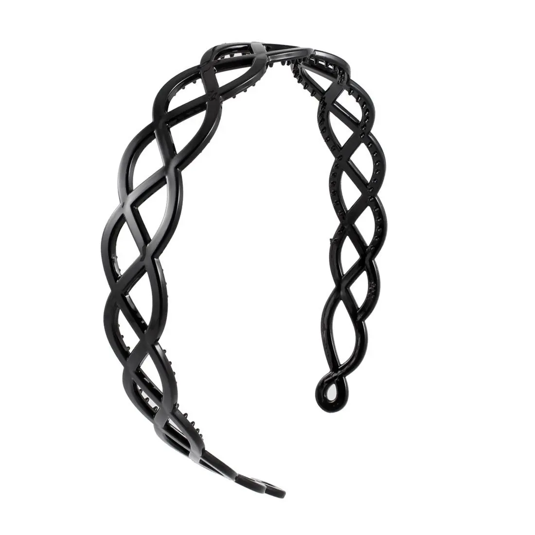 

2.5cm Wide Black Plastic Wavy Trim Hair Hoop Headband for Ladies