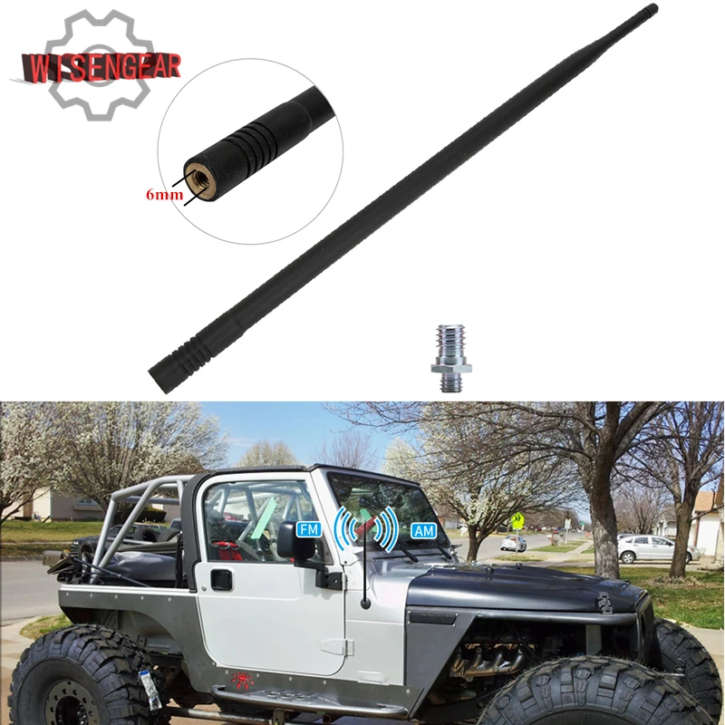 WISENGEAR 13" Car Aerial Antenna Mast For Jeep Wrangler TJ 1997 2006