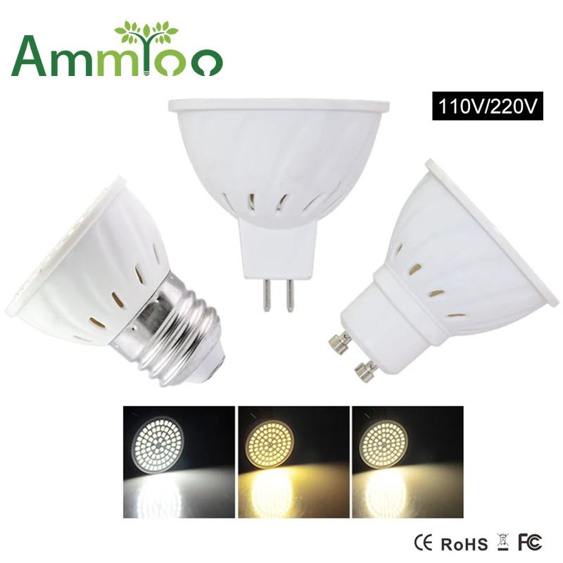 Светодиодная лампа gu10 mr16 e27 gu5.3 220 В 110 4 Вт 6 8 smd 2835|light bulb gu10|led light gu10bulb |