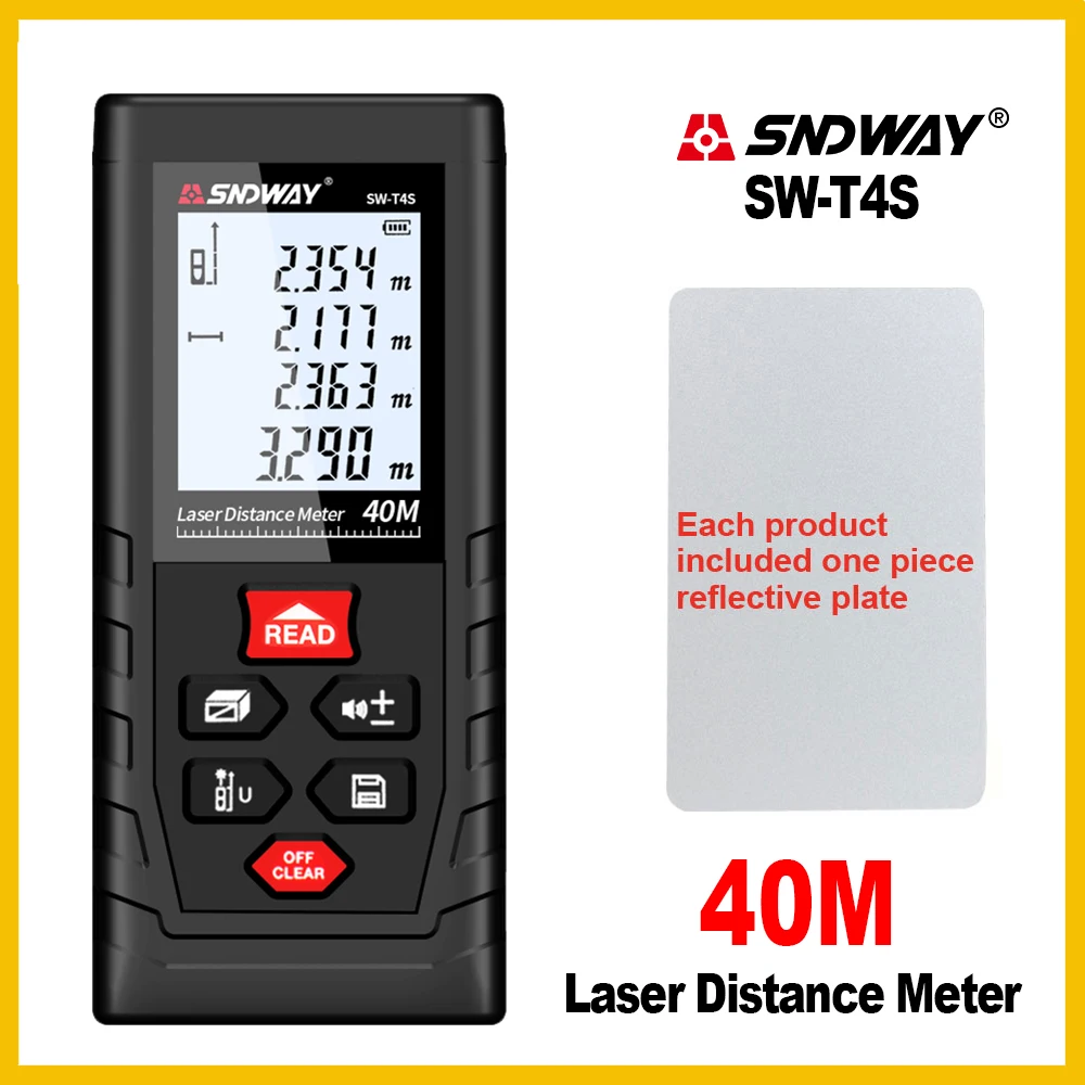  SNDWAY Rangefinder Laser Distance Meter Range Hand Tool Device Finder Electronic SW-T4S/T40/T60/T80