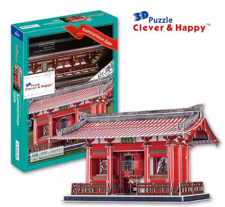 

Candice guo 3D paper puzzle model building Japan Tokyo Thunder kaminarimon gate famous great Ancient Architecture birthday gift