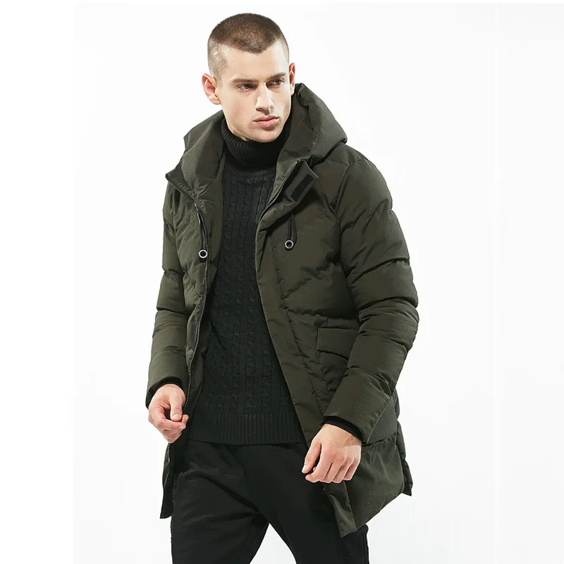 Для мужчин России зимняя куртка Для мужчин s теплые Повседневное брендовые парки с капюшоном пальто с хлопковой подкладкой ветрозащитные утепленные Верхняя одежда, куртки AW35