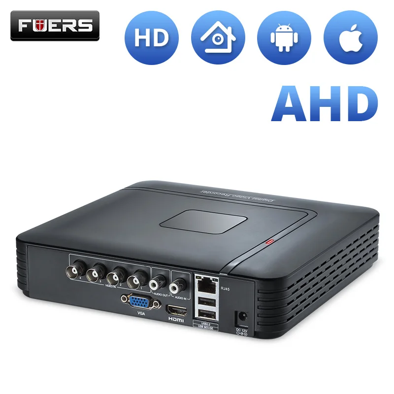 FUERS 4 канала AHD DVR видеонаблюдения безопасности CCTV рекордер DVR 4CH 4,0 м AHD TVI CVI CVBS IP 5в1 Гибридный DVR для аналогового AHD IP