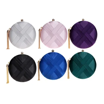 

LJL-Fashion Women Bag Tassel Metal Small Day Clutch Purse Handbags Chain Shoulder Lady Evening Bags Phone Key Pocket Bags