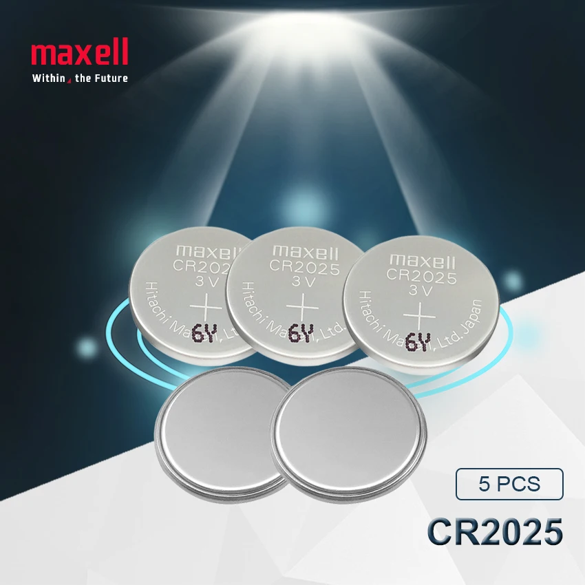 5 шт. maxell оригинальный cr2025 кнопочный элемент батареи cr 2025 3V литиевая монета