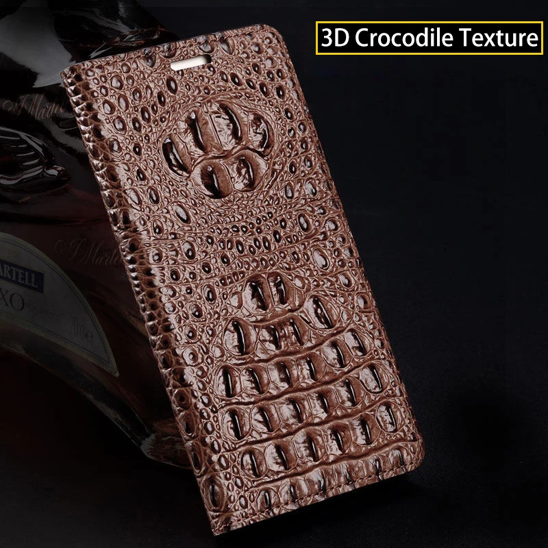 Роскошный чехол книжка из натуральной кожи для Samsung S6 3D с текстурой крокодиловой