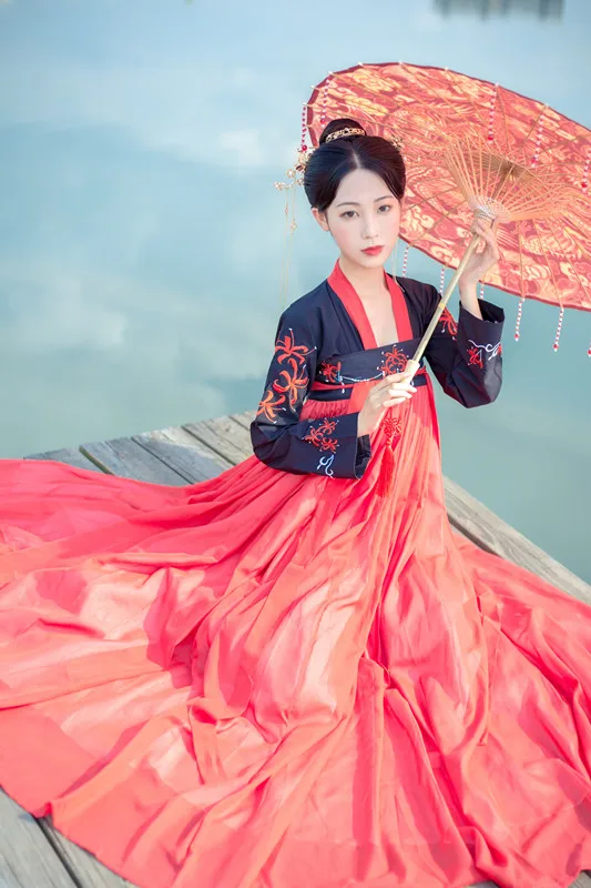 Hanfu костюм для китайских танцев, традиционный сценический наряд для певцов, женское Старинное платье, народный фестиваль, одежда для выступлений DC1133