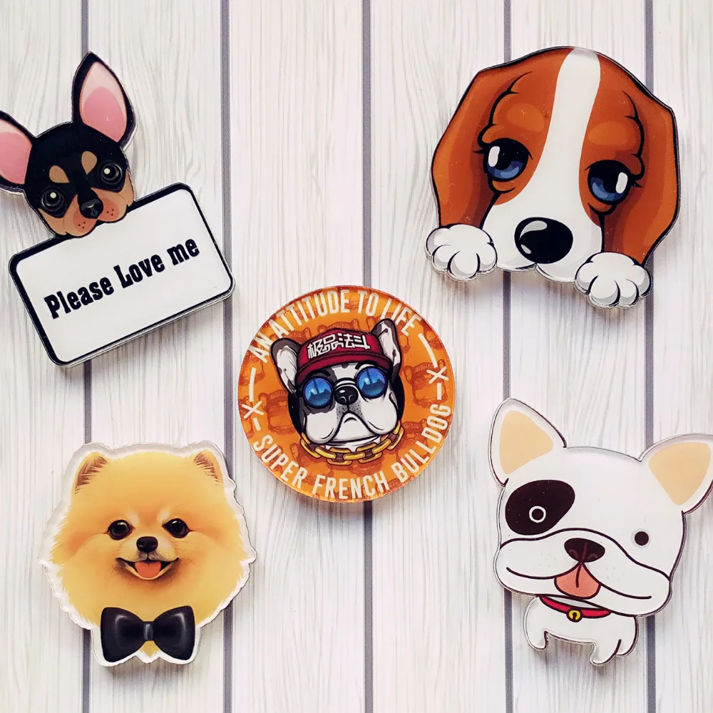 Hot-Kawaii-Harajuku-Style-dog-Badge-Acrylic-Brooch-For-Women-Man-Clothes-Badge-Decorative-Rozet-Collar (2)