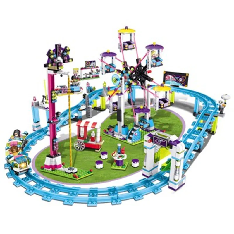 

Children Girls Toys Friends Amusement Park Roller Coaster Figure Model Bricks Compatible with Legoings Blocks