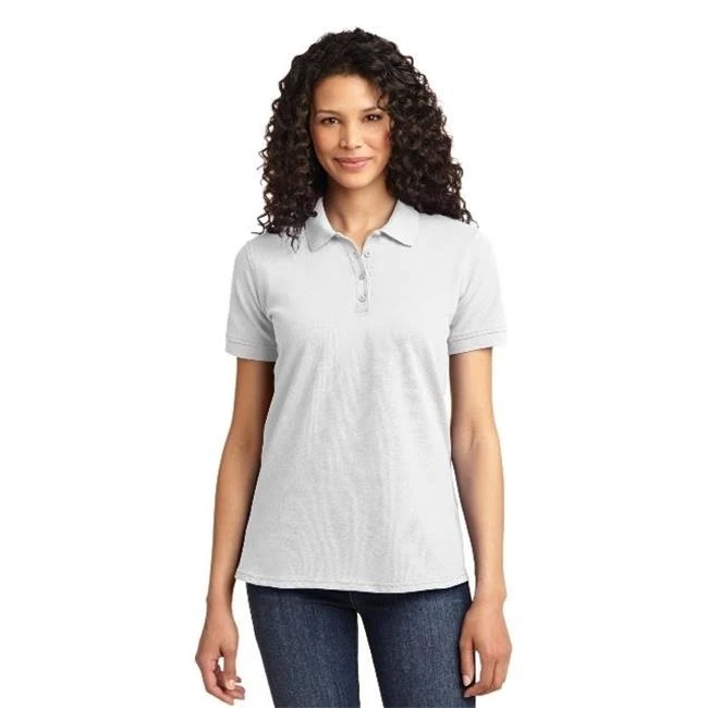 Port & Company LKP155 Ladies Core Blend Pique Polo T-Shirt White - Medium