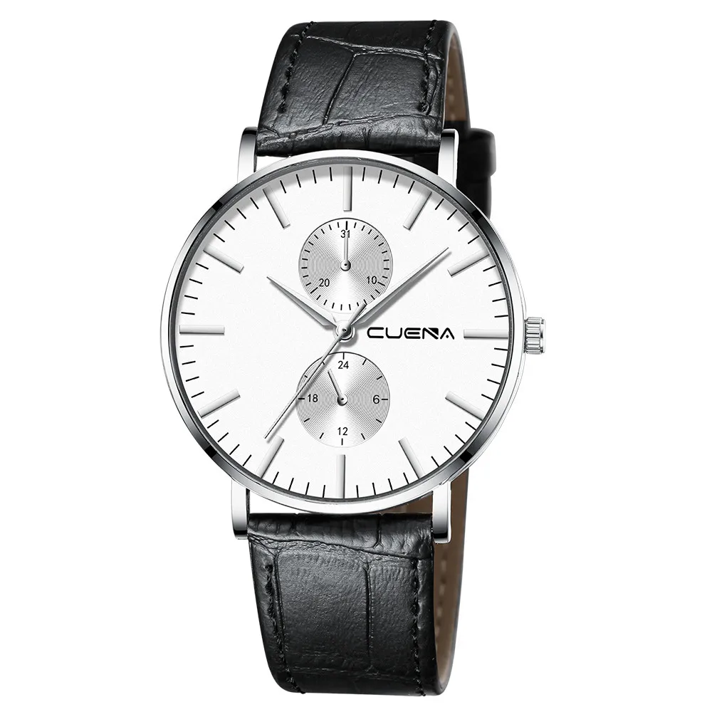 Мужские часы reloj hombre Модные Аналоговые кварцевые наручные из кожаного военного