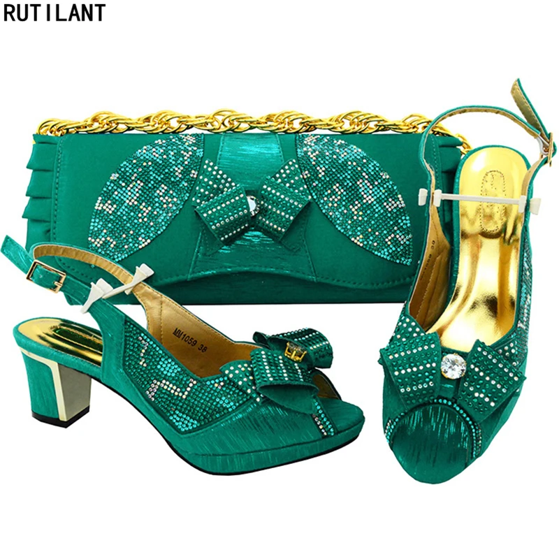 Teal colour shoes and bag Clearance