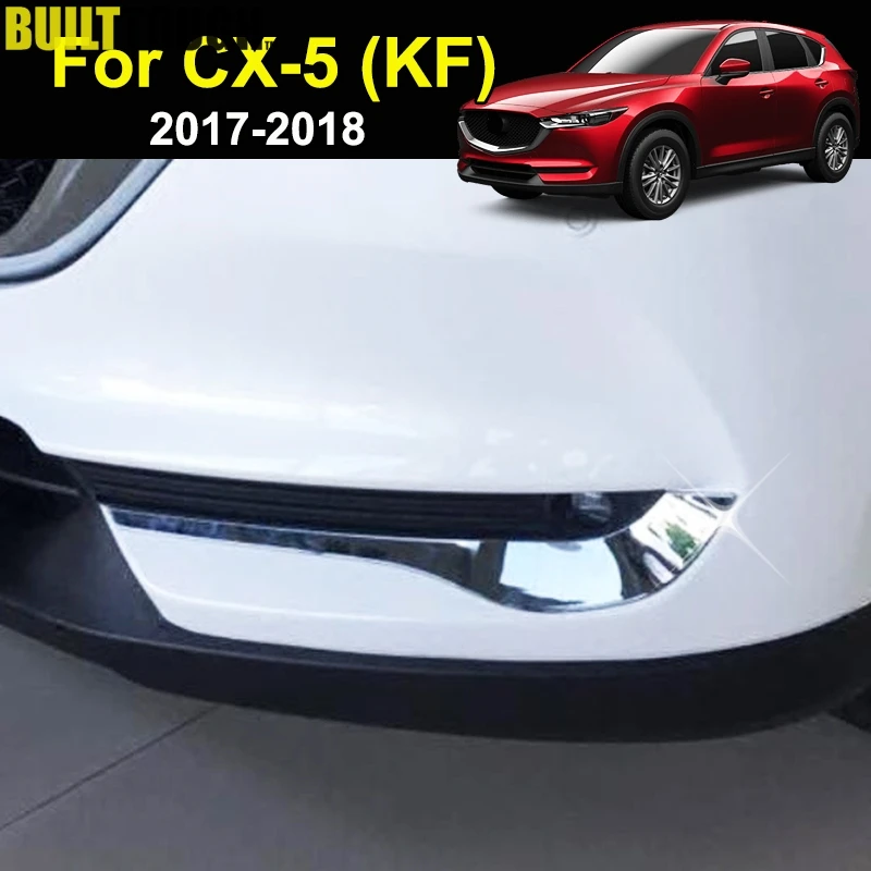 Chrome Front Fog Light Lamp Eyebrow Eyelid Trim Cover fits 2017-2019 Mazda CX-5