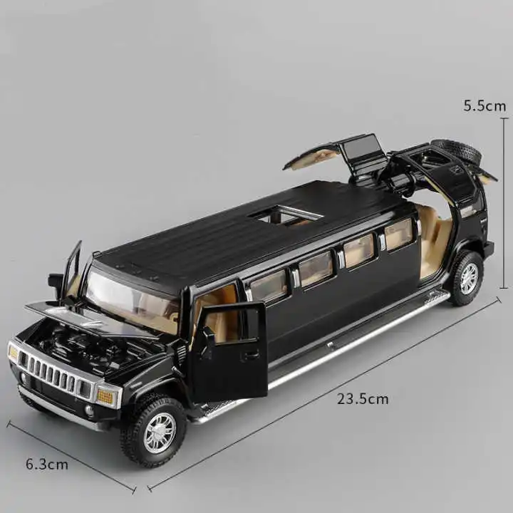 Высокая имитация 1:32 Сплав hummer limousine Металл литой автомобиль модель оттягивающийся мигающая детская музыкальная игрушка транспортные средства