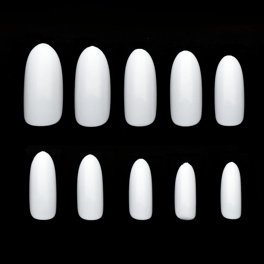 Содержит клей накладные ногти акриловые овальные полное покрытие прозрачные/натуральные/белые поддельные ногти французские Типсы для маникюра JZJ3021