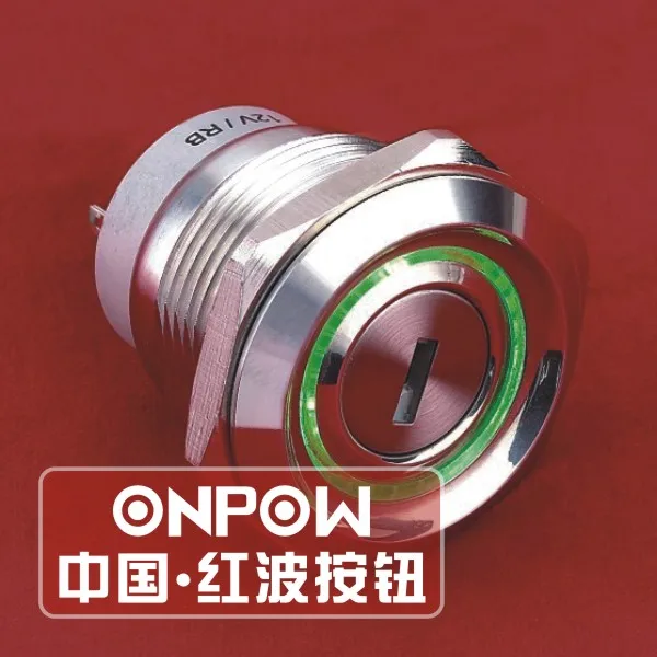 

ONPOW 30mm 1NO1NC Two position Maintain Bi-colour LED light Key switch (LAS1-AGQ30-11Y/21/RG/12V) CE, UL, RoHS