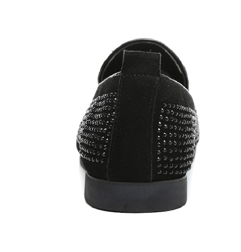 Men's Casual Shoes Shoes Men Breathable Slip-On Black Casual Shoes Men Summer Large Size Mens Loafers Rivet Boat Shoes Size 45 (3)