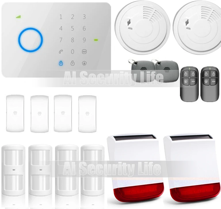 

universal 315Mhz G5 GSM SMS Home Burglar Security Alarm System with 4 PIR+ 2RFID Tag ,access control