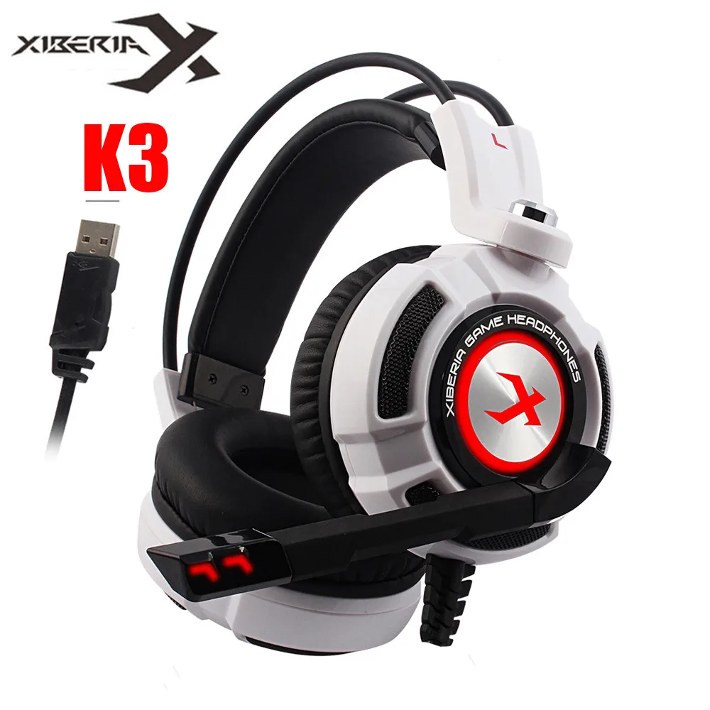 XIBERIA K3 PC USB игровая гарнитура с микрофоном светодиодный светильник Virtual 7,1 объемный звук стерео бас наушники+ Проводная USB игровая мышь