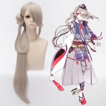 

Anime Touken Ranbu Online Imanotsurugi Cosplay Wig Halloween Party Stage Play Short Light Lotus Root Gray Hair