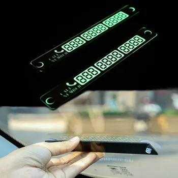 

15*2cm Parking Notification Phone Number Card Luminous Telephone Number Accessories Silver Gold Color