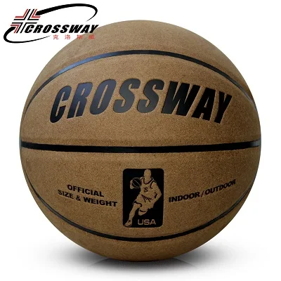 Basketbol Hot Selling Outdoor Indoor Size 7 Leather Basketball Ball ZK microfiber Training Competition home&away Basketball - Цвет: brown