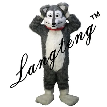 

Long Gray Husky Wolf Mascot Costumes For Adults Circus Christmas Halloween Outfit Fancy Dress Suit Free Shipping 2019New