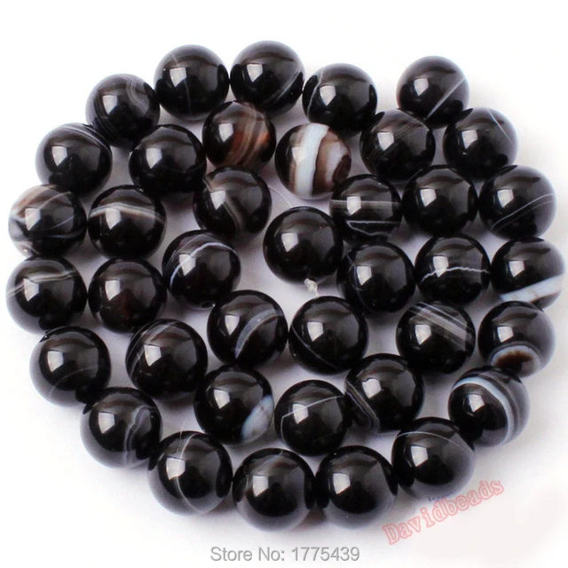 Black Chalcedony Natural Stone  Black Onyx Beads Natural Stone - Natural  Black Green - Aliexpress