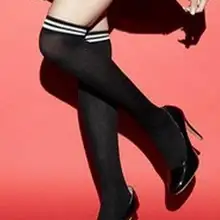 Новые популярные мини-женские модные ботфорты выше колена, эластичные сексуальные чулки черного/белого цвета