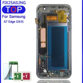 

5.5'' Lcds For SAMSUNG Galaxy S7 edge G935 G935F Super AMOLED LCD Display Digitizer Touch Screen With Frame Assembly