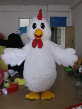 

Hot sale white chicken Mascot Costume for Adult Fancy Dress Party Halloween Costume free shipping
