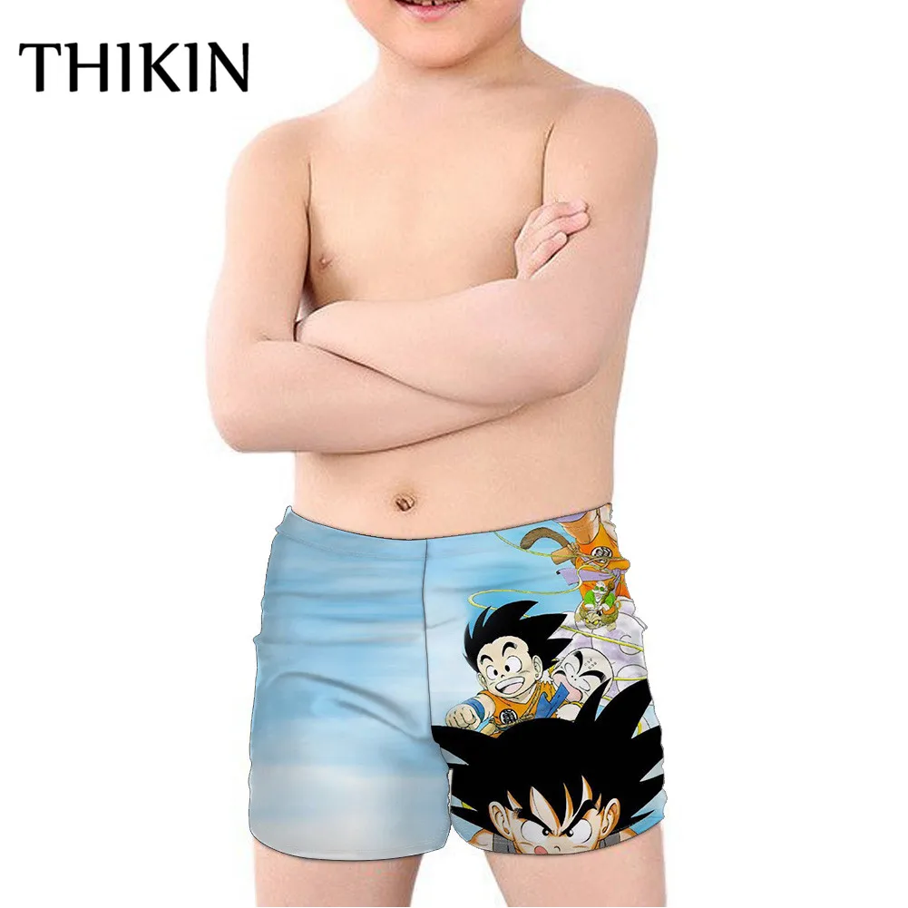 THIKIN/купальные плавки для маленьких мальчиков с рисунком аниме «Жемчуг дракона», купальный костюм «Супер Саян Z», детские шорты для плавания, пляжная одежда для малышей