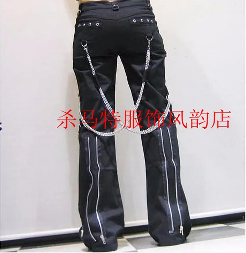27-40 Men Clothing GD Hair Stylist Fashion Gothic Punk Horn Non-mainstream Pants Plus Size