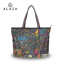 ALAZA, уникальная математическая формула, принт, большая сумка, простая сумка на плечо,, женская сумка для путешествий, сумка-тоут, Женская математическая сумка
