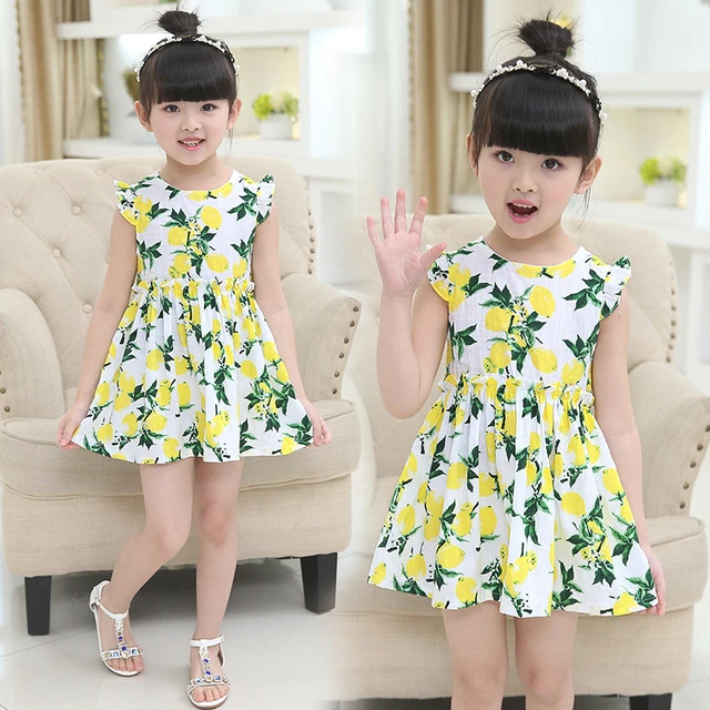 Kız Elbise Çocuk Giysileri Yaz Kızlar Mango Çıplak tek omuzlu elbise Rahat  Prenses Kısa Kollu Elbise 2-8 Yaş - AliExpress