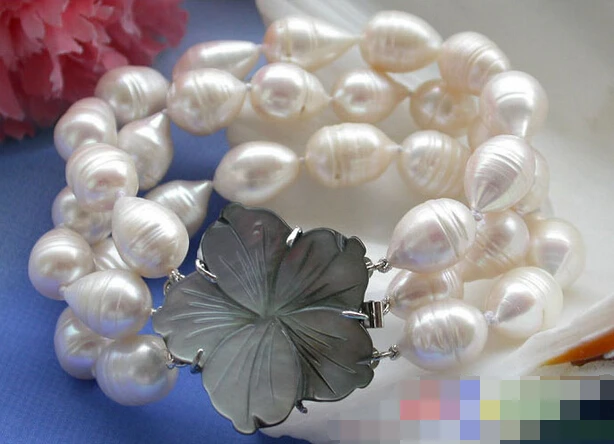

FREE SHIPPING>>>@@ > 01236 3row 8" white drip freshwater cultured pearl bracelet