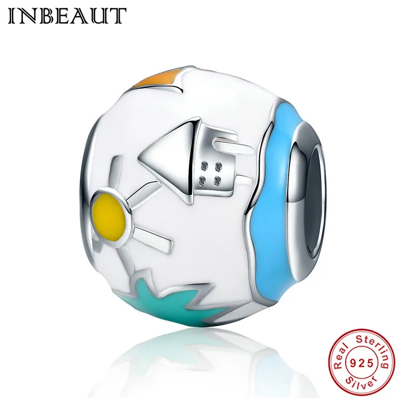 

INBEAUT New Collection Authentic 100% 925 Sterling Silver Summer amorous feelings Enamel Beads Fit Pandora BraceletJewelry Gift