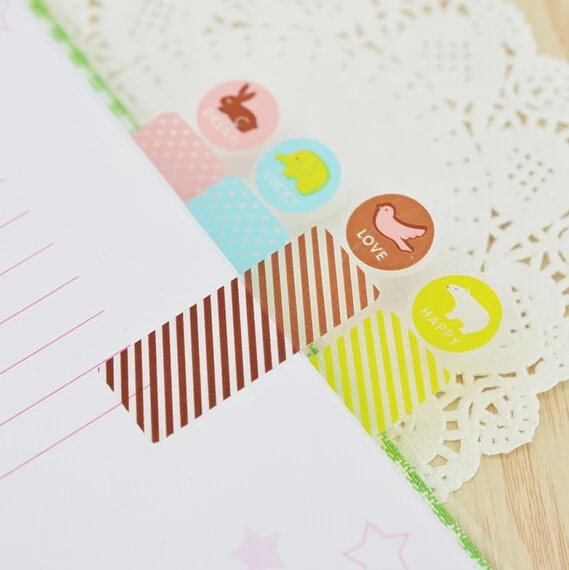 

6packs/lot self-adhesive multicolour memo paper 55*15mm high quality index sticker premium sticky tab Deli 6404