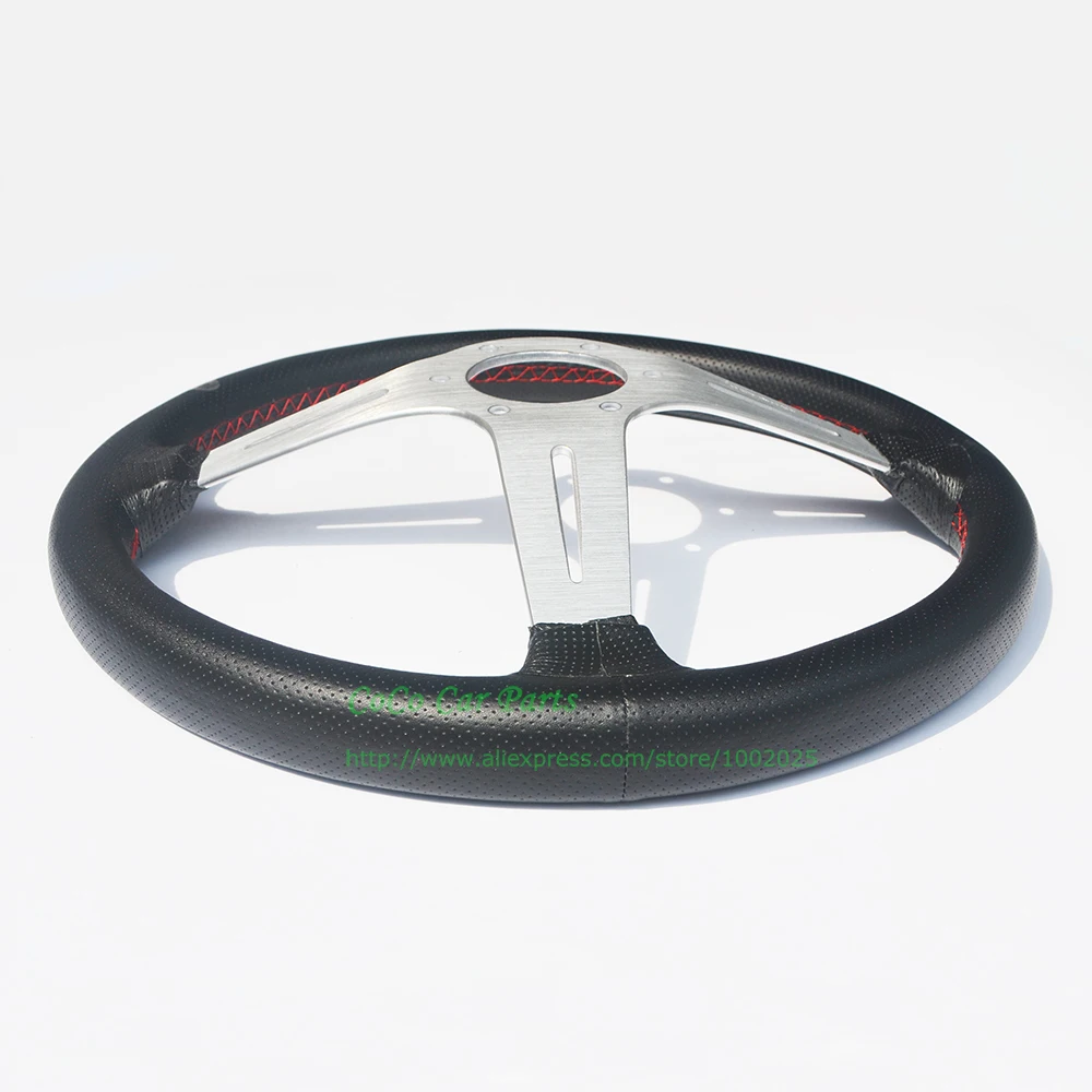 Высокое качество 350 мм Диаметр серебристое рулевое колесо ND Автомобильное рулевое колесо(около 70 мм глубина