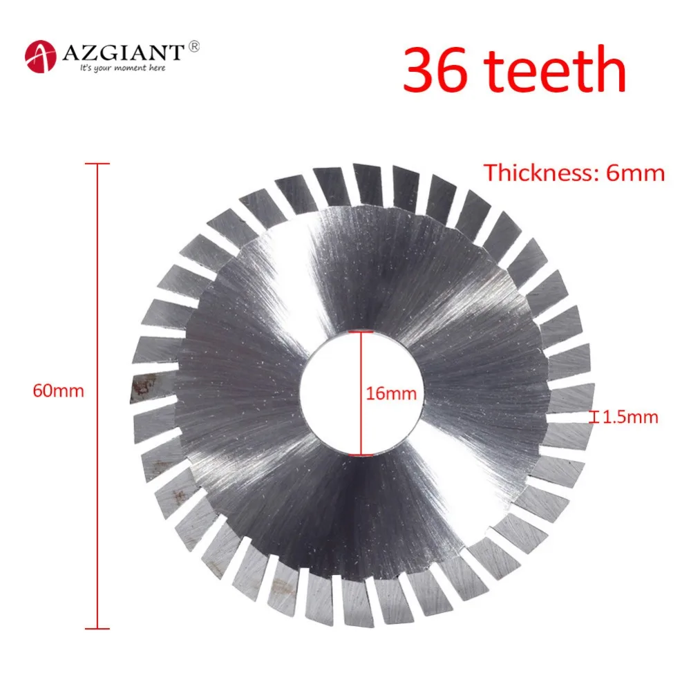 HSS 60*16*6 мм 36 зубы грубой зуб фреза для горизонтальной ключ cut машина ключи слесарь интимные аксессуары