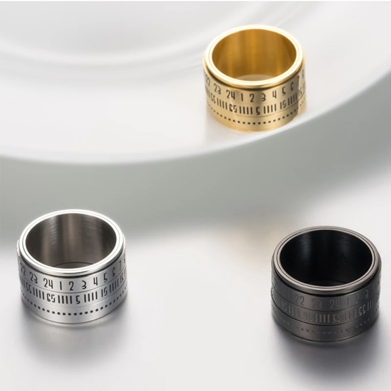 

EDC Finger Fidget Spinner Arabic Numeral Rotatable Ring Relieving Anxiety Stress
