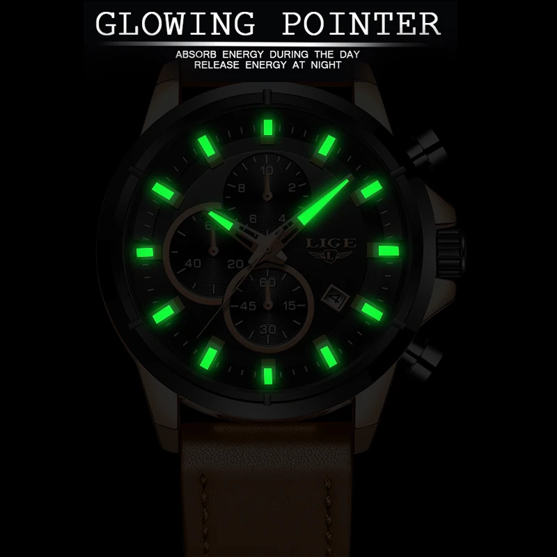 

2019 LIGE Mens Watches Top Brand Luxury Men's Fashion Sport Watch Men Casual Leather Quartz Waterproof Clock Relogio Masculino