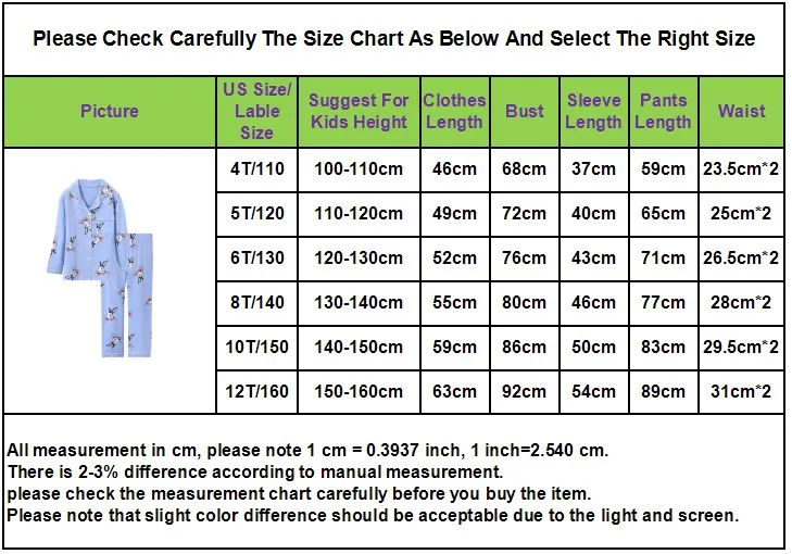 Kids pajamas sleepwear kids clothing sets children pink blue pijamas size