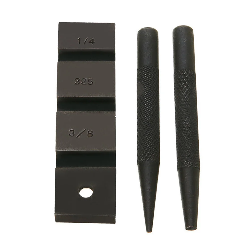 

3pcs Revit Carbon Steel Pocket Joiner Tools Punch Set Chainsaws Breaker Link Professional Kit Garden Chain Repairing Black Bar