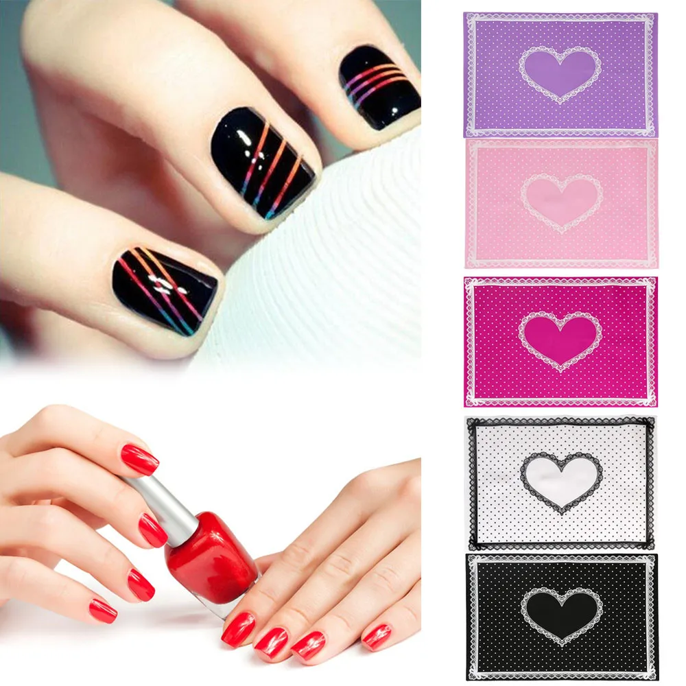 

Nail Art Tips Practice Silicone Table Cover Mat Pad Point Lace Printing Coloring Polish Gel UV Washable Foldable Tools B1