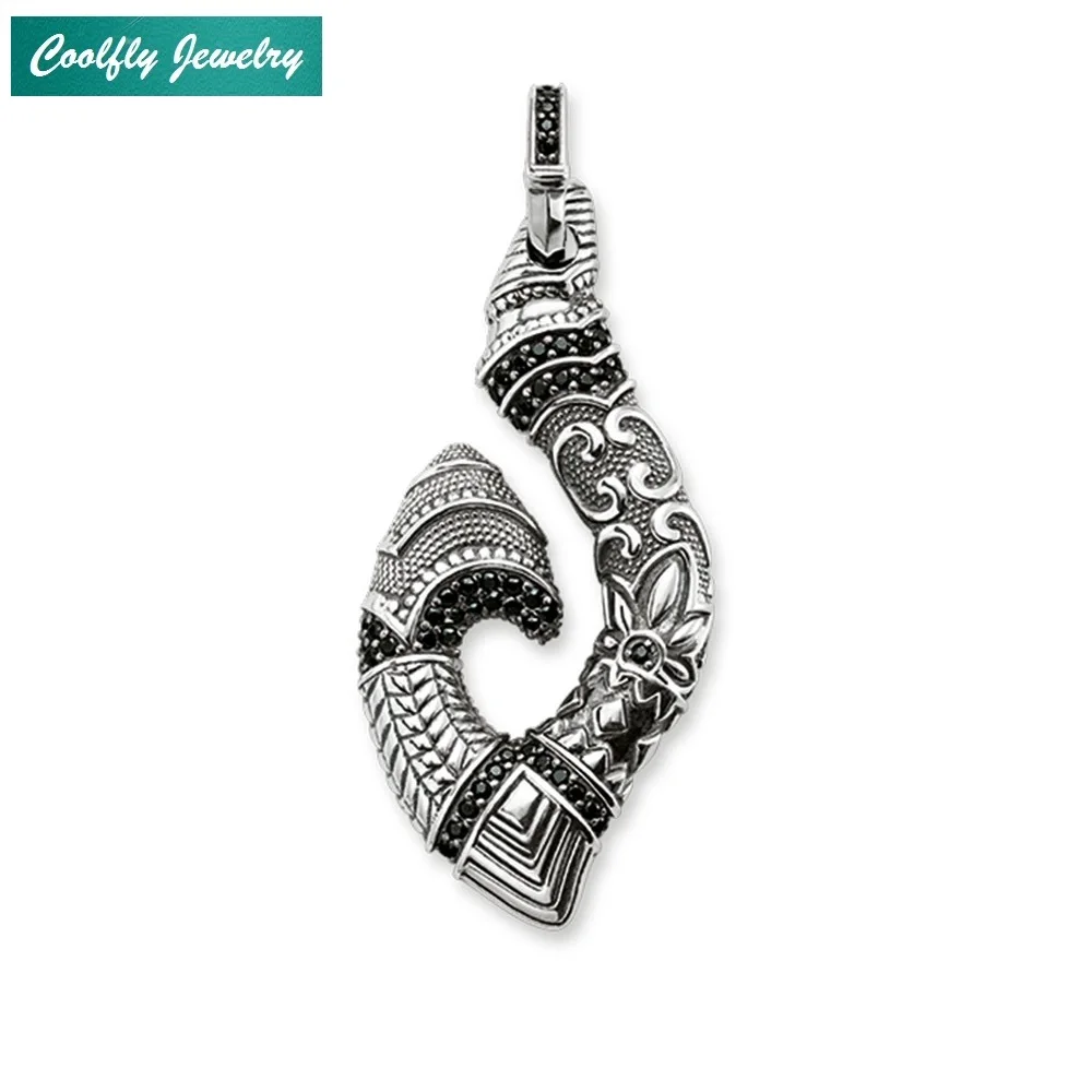 

Vintage Maori Hook Pendants Fit Link Necklace Trendy 925 Sterling Silver Rebel Fashion Jewelry Gift For Men And Women Bijoux