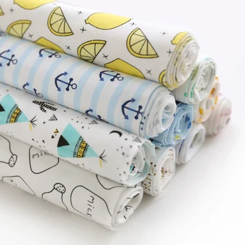 

Baby Cotton knitted fabric stretchy Printed knitted jersey fabric by half meter DIY baby clothing fabric