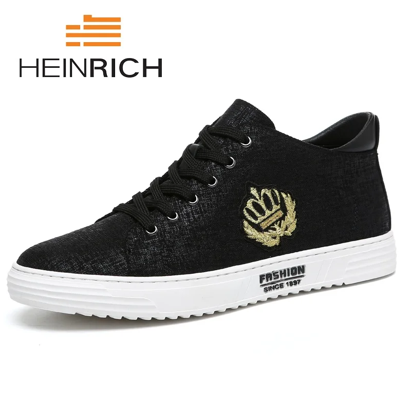 

HEINRICH 2018 New Brand Men Shoes Fashion Canvas Comfortable Shoes Tide Men Casual Footwear Help Spring/Autumn Flat Shoes Men
