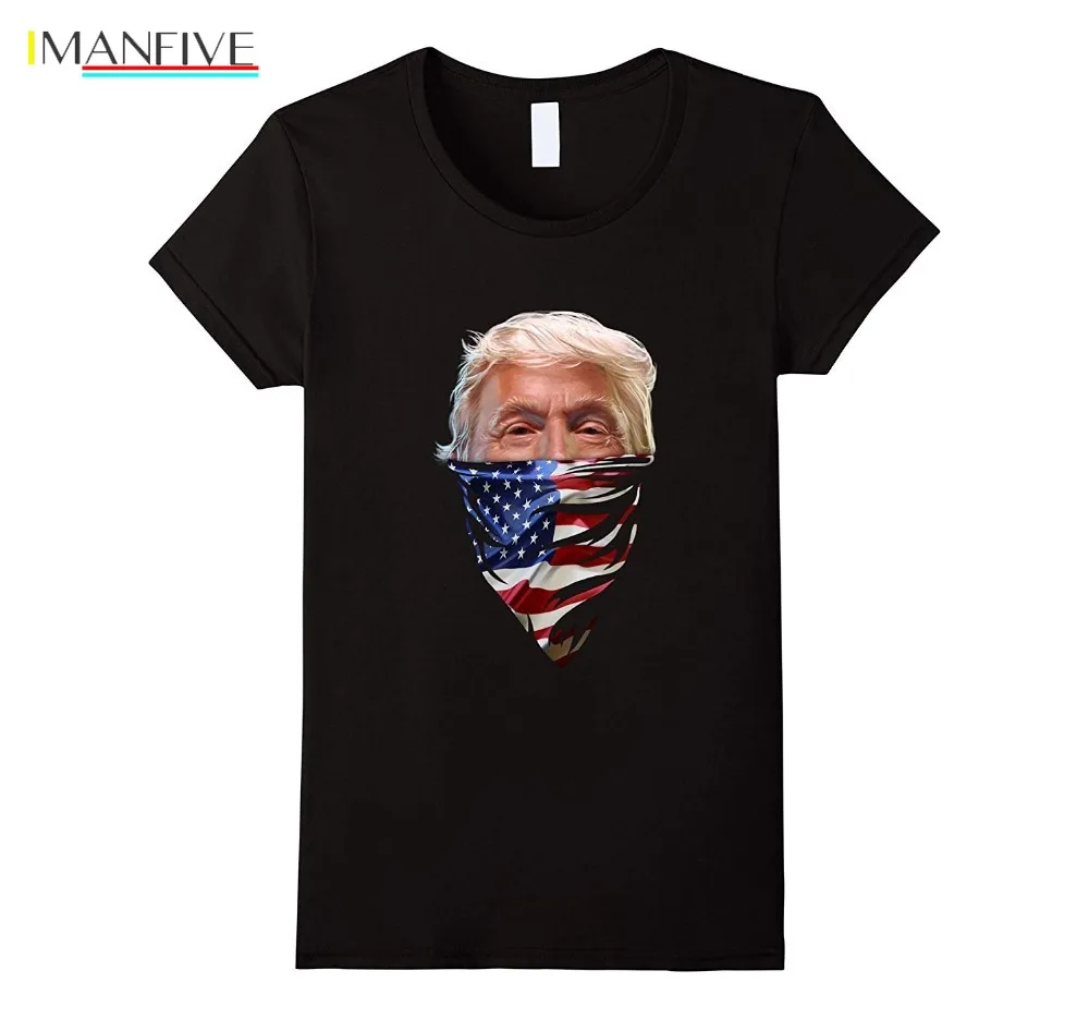 

New Arrival Mens T-shirt T-Shirt, President Donald Trump w America Bandana, USA hip hop street T-shirt